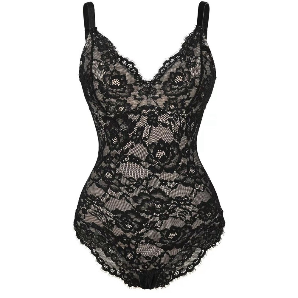 Popilush Shapewear Black Lace Bodysuit NWT